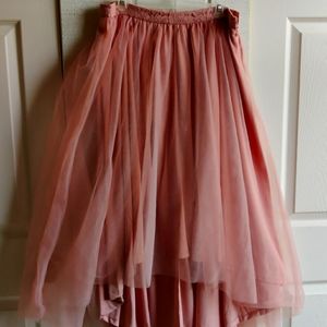 Blush Tulle Highlow Flowly skirt